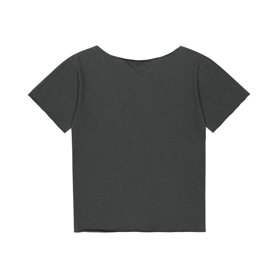 Mahagrid Pigment Groovy One Shoulder Tee in Charcoal