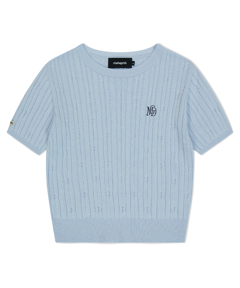Mahagrid Cable Half Sleeve Knit