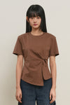 General Idea WOMAN Shoulder Padded Twist T-Shirt