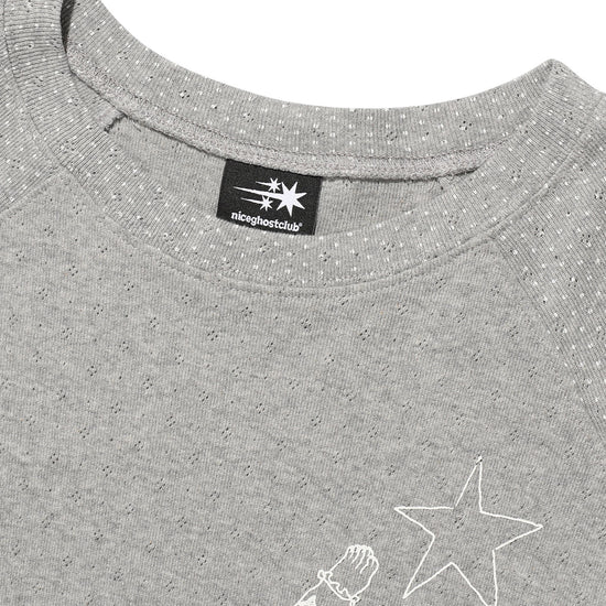 Nice Ghost Club Girl Gang Star Slim Long Sleeve Tee [Grey]