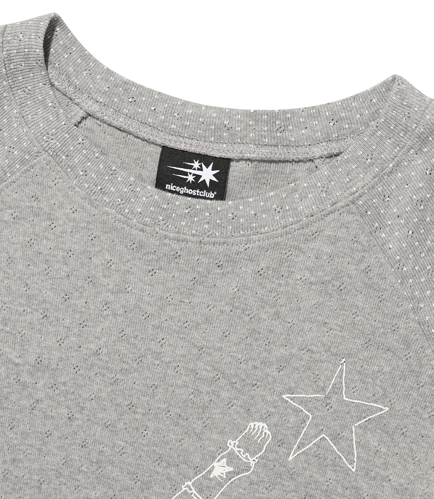 Nice Ghost Club Girl Gang Star Slim Long Sleeve Tee [Grey]