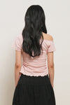 General Idea WOMAN Mesh Trim One Shoulder T-Shirt