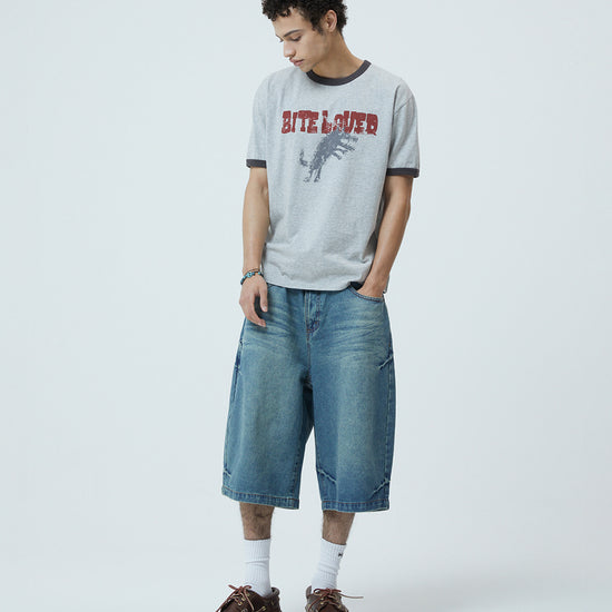 Mahagrid Bermuda Domingo Denim Shorts [Blue]