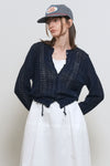 General Idea WOMAN Boucle Punching Ruffle Cardigan