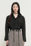 General Idea WOMAN Belted Pintuck Shirt