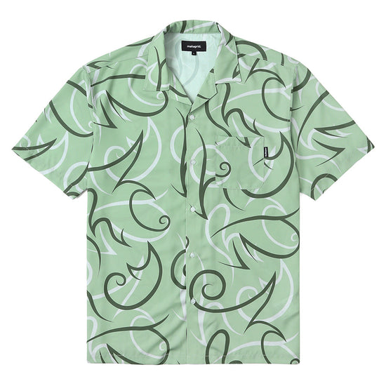Mahagrid Tribal Open Collar Shirt
