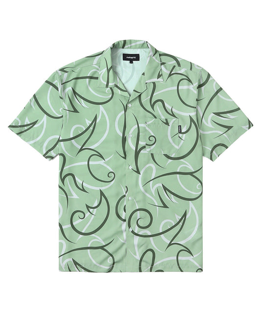 Mahagrid Tribal Open Collar Shirt
