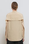 General Idea WOMAN Slit Neck Cape Blouse