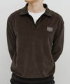 Marithé François Girbaud Classic Logo Collared Velour Sweatshirt Brown