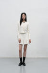 General Idea WOMAN Tweed Pleats Mini Skirt [WHITE]