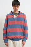 General Idea UNISEX Open Button Stripe Hoodie