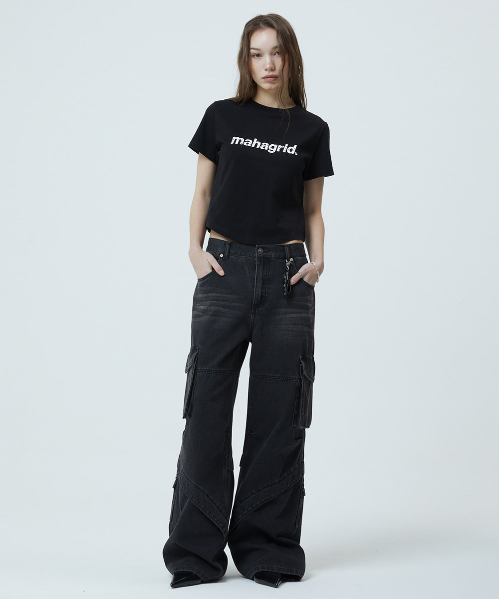 Mahagrid Dot Basic Logo Round Crop Tee