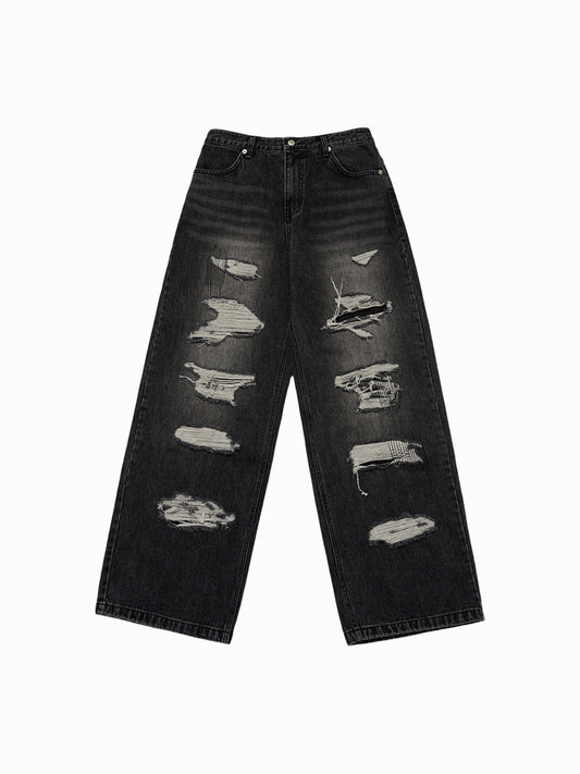 ADLV Damage Stitch Washing Denim Pants