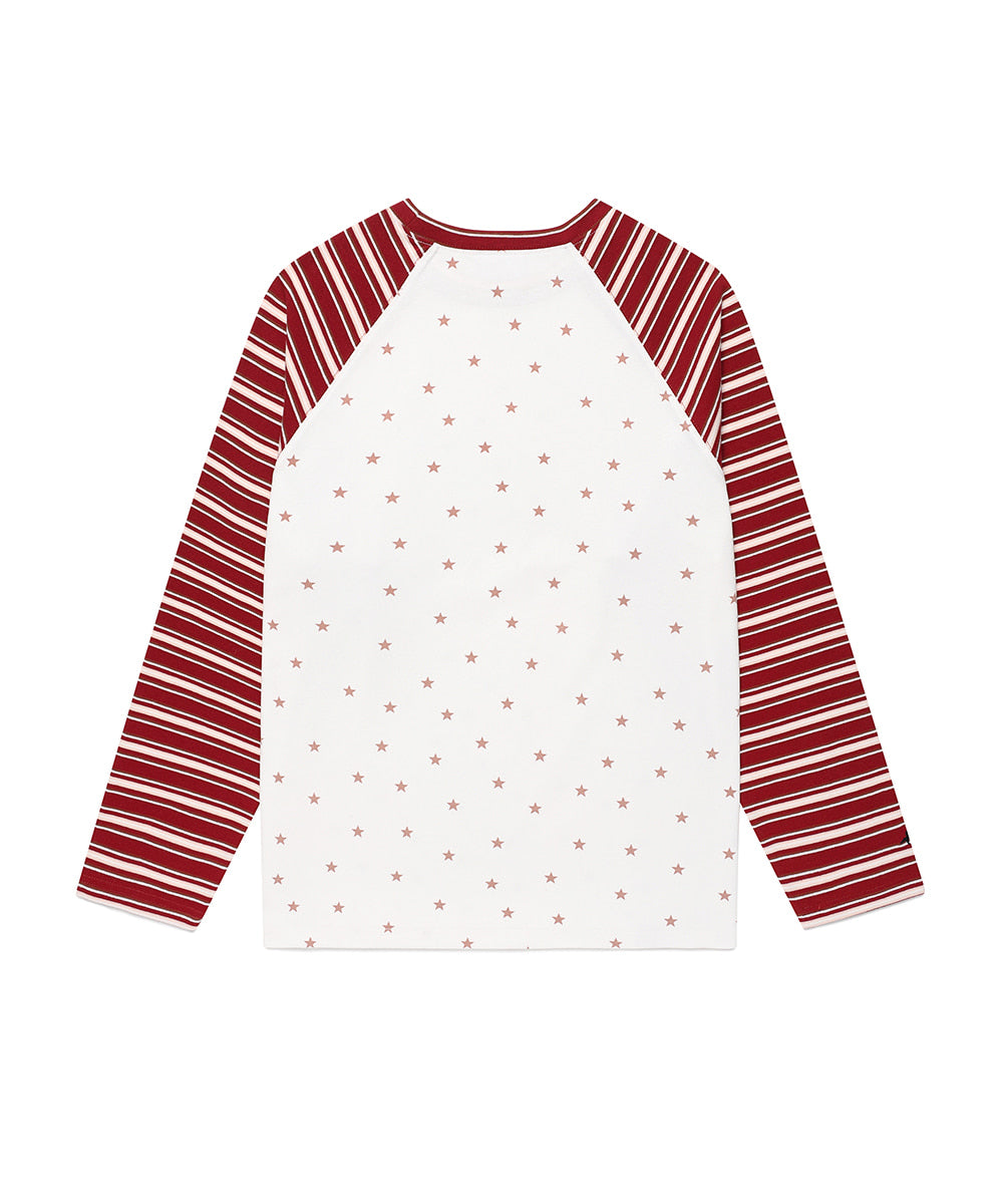 Cavish Striped Star Raglan Long Sleeve Tee