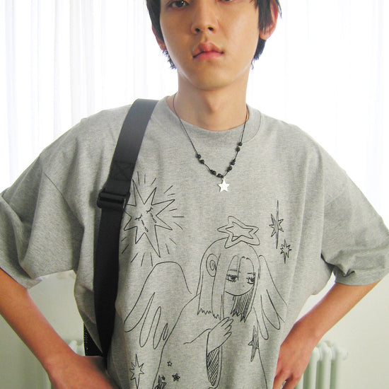 Nice Ghost Club Praying Angel Big Big Tee [Grey]