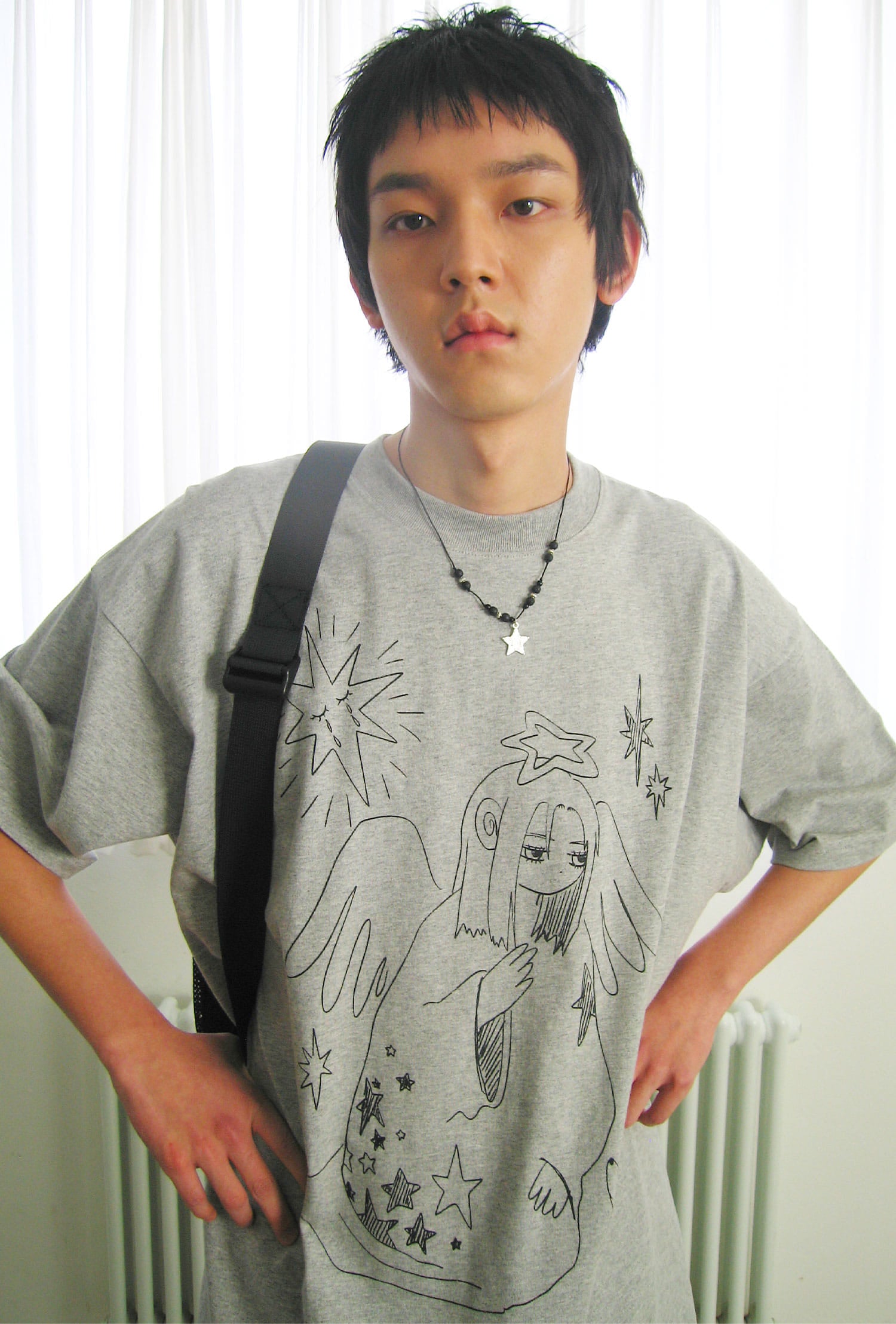 Nice Ghost Club Praying Angel Big Big Tee [Grey]
