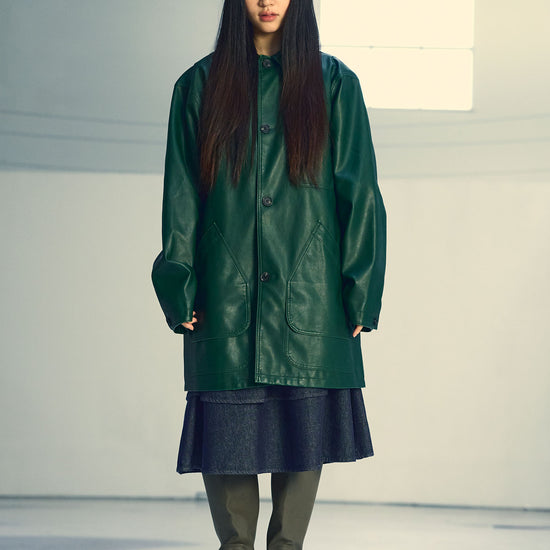 Nice Ghost Club PU Leather Work Car Coat