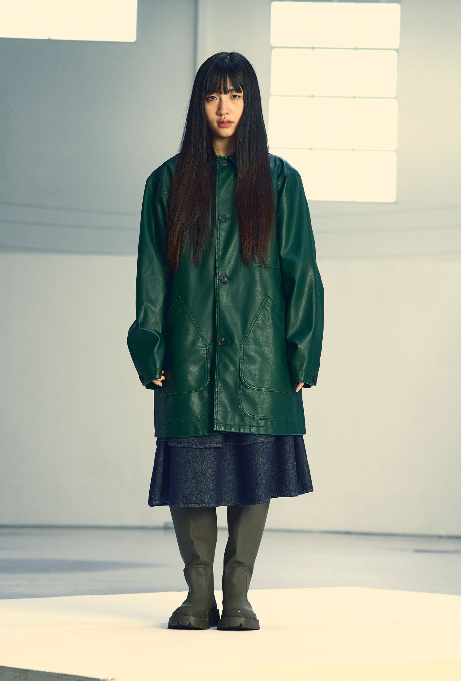 Nice Ghost Club PU Leather Work Car Coat