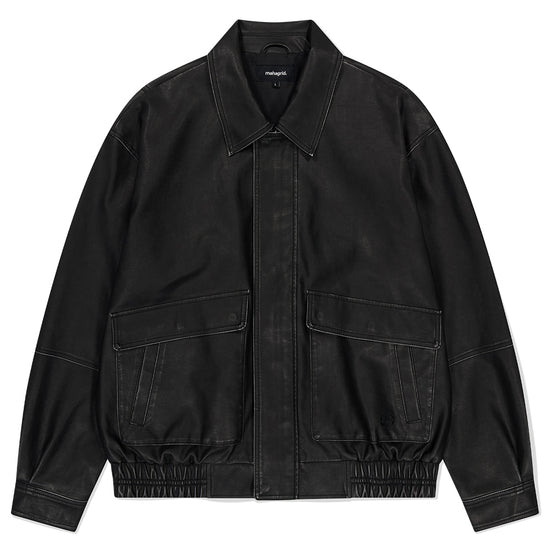 Mahagrid Washed Faux Leather Blouson