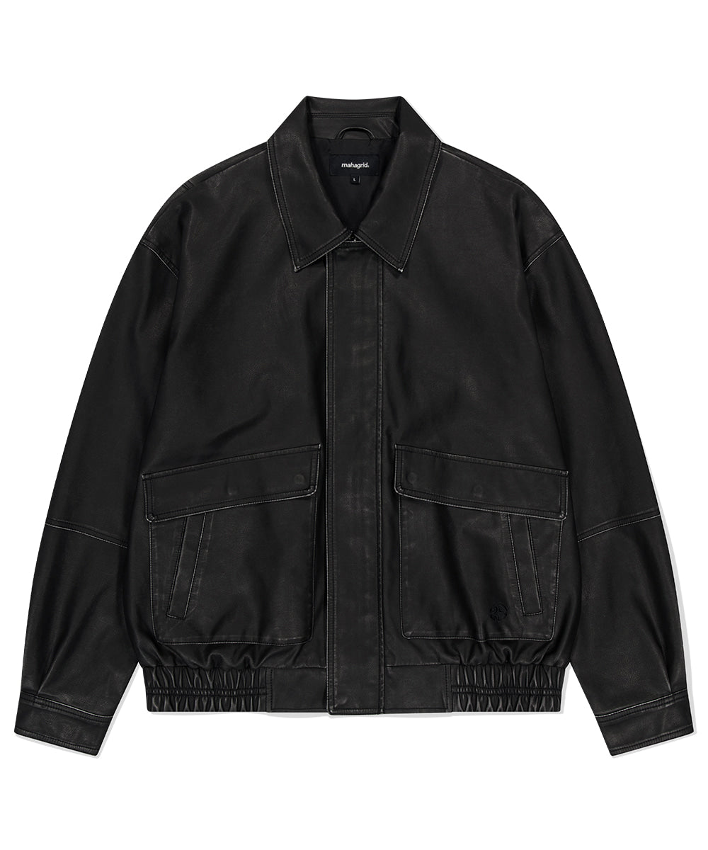 Mahagrid Washed Faux Leather Blouson