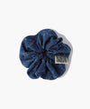 Marithé François Girbaud Classic Logo Denim Pattern Hair Scrunchie Blue