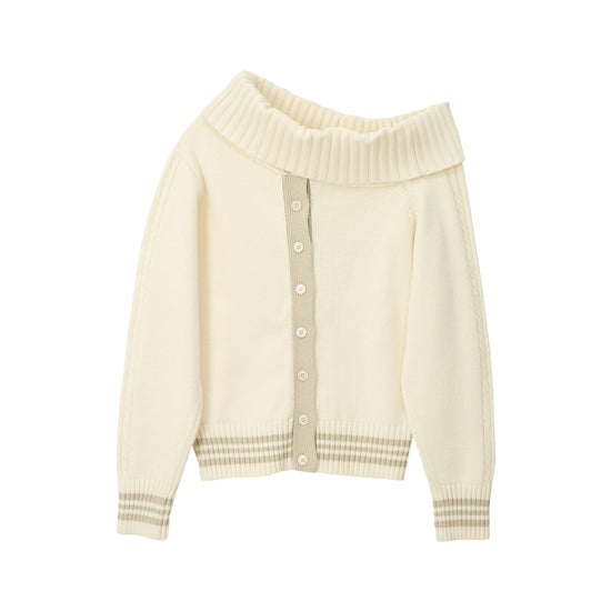 Bitter Cells Sally Unbalanced Off Shoulder Knit