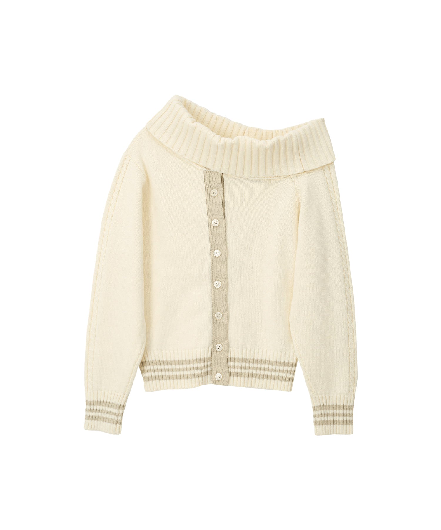 Bitter Cells Sally Unbalanced Off Shoulder Knit