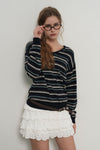 General Idea WOMAN Mix Stripe V-Neck Pullover