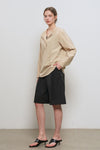 General Idea WOMAN Slit Neck Cape Blouse
