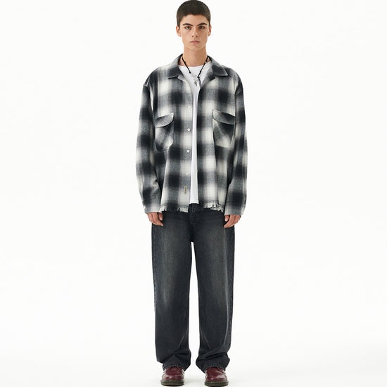 Mahagrid Cut Off Flannel Check Shirt