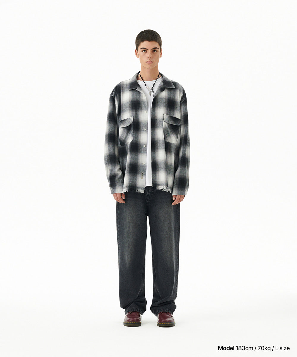 Mahagrid Cut Off Flannel Check Shirt