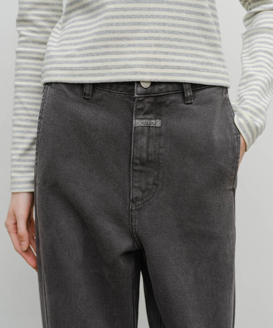 Marithé François Girbaud W Paneled Denim Pants Dark Gray