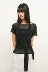 General Idea WOMAN Sheer Halterneck Layered Knit Set