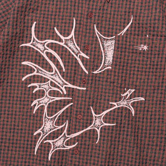 Nice Ghost Club Tornado Star Check Big Half Shirt [Pink]