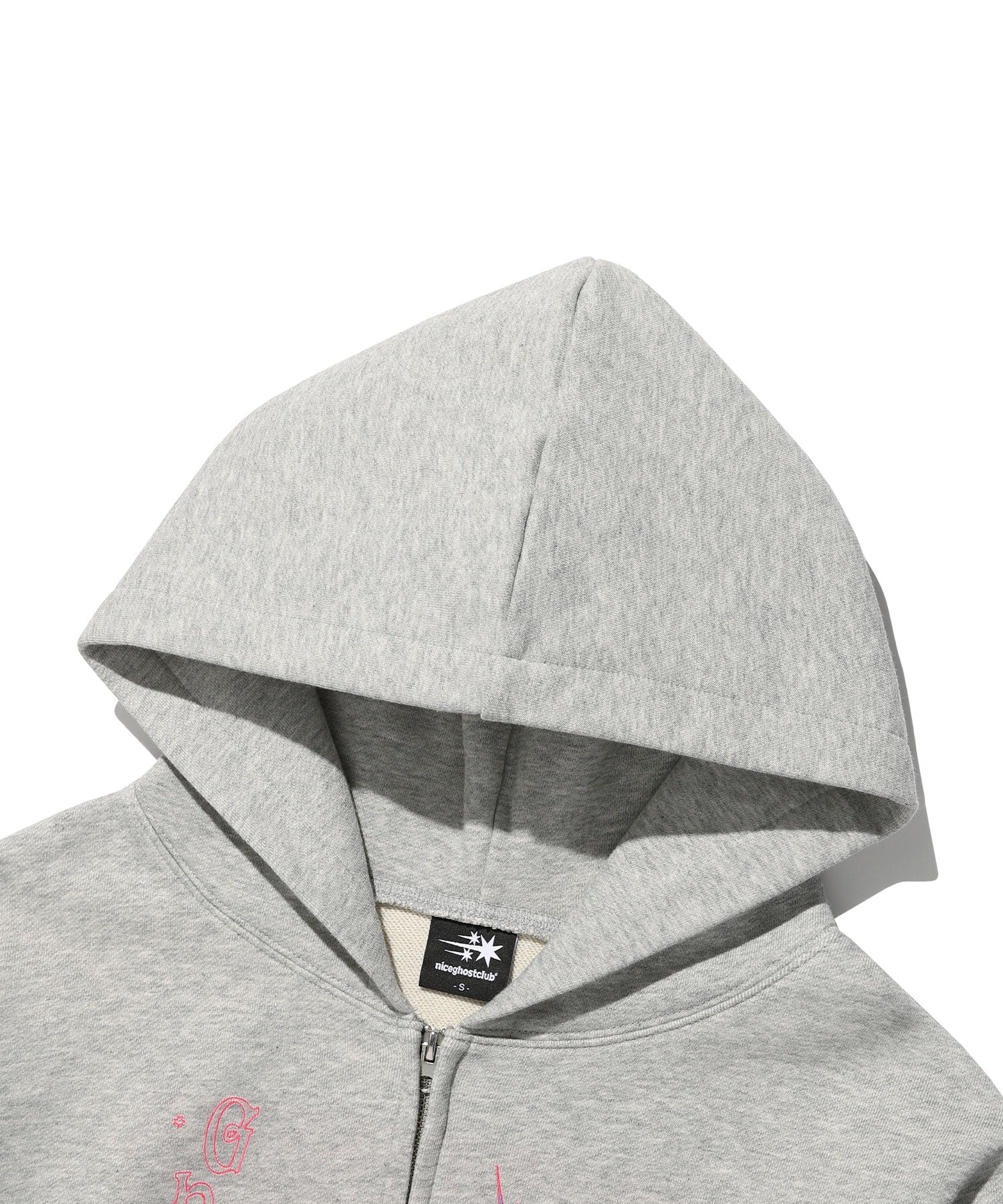 Nice Ghost Club Star Shoes Girl Hoodie Zip Up [Light Grey]