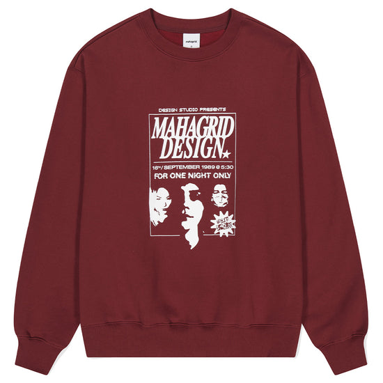 Mahagrid Poster Sweatshirt in Burgundy