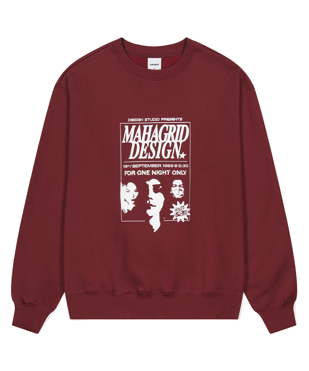 Mahagrid Poster Sweatshirt in Burgundy
