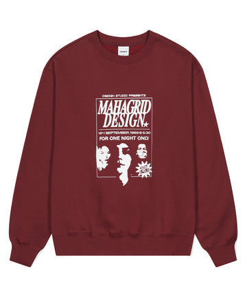 Mahagrid Poster Sweatshirt in Burgundy