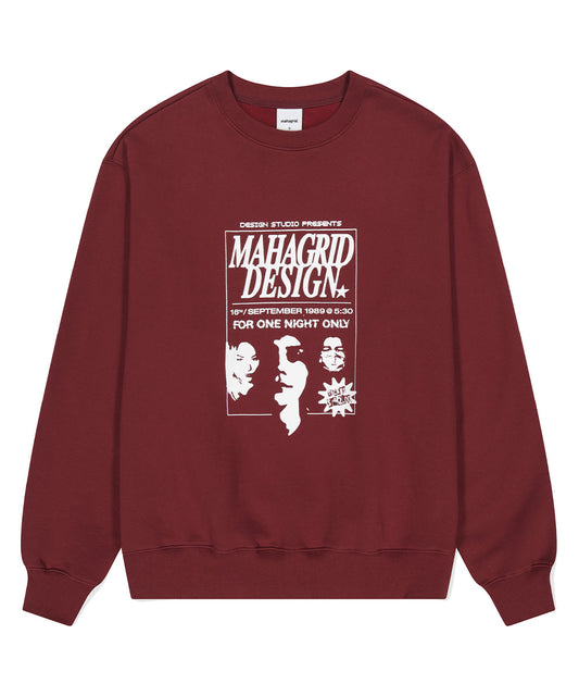 Mahagrid Poster Sweatshirt in Burgundy