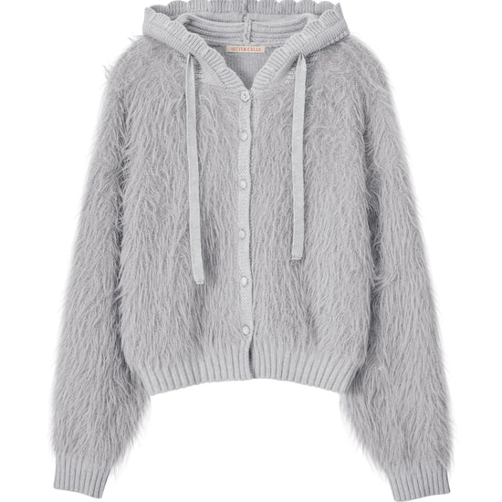 Bitter Cells Posy Fur Cardigan - Grey