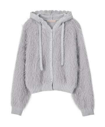 Bitter Cells Posy Fur Cardigan - Grey