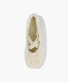 Marithé François Girbaud W Cross Banding Shearling Flat Shoes Ivory