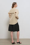 General Idea WOMAN Slit Neck Cape Blouse