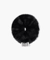 Marithé François Girbaud Classic Logo Fur Scrunchie Black