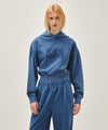 Marithé François Girbaud W SHADOW CLASSIC LOGO DYEING CROP HOODIE mint