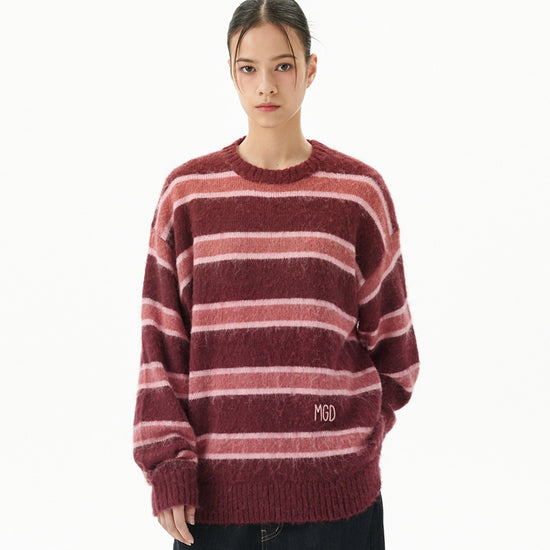 Mahagrid Hairy Stripe Knit Sweater