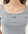 Marithé François Girbaud W FLOWER SLIM CROP TEE