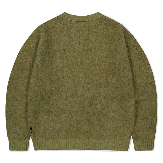 Mahagrid Mixed Hairy Knit Cardigan