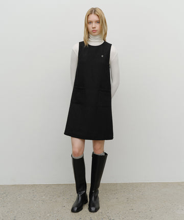 Marithé François Girbaud W Tweed Sleeveless Dress Black