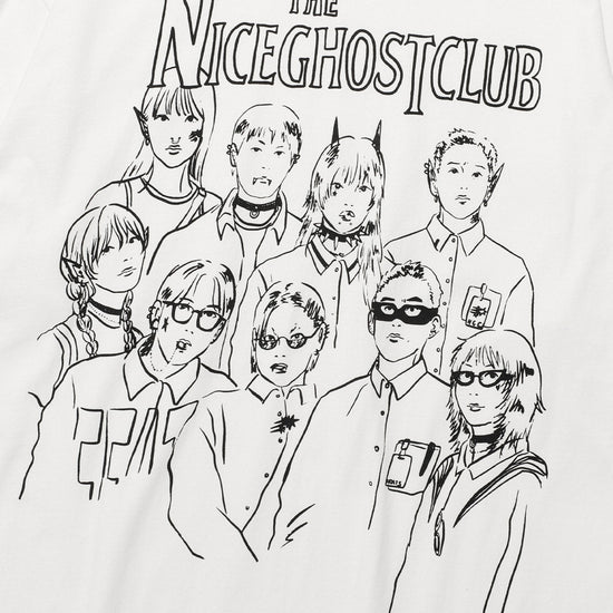 Nice Ghost Club Monster Family Big Big Long Sleeve Tee [White]
